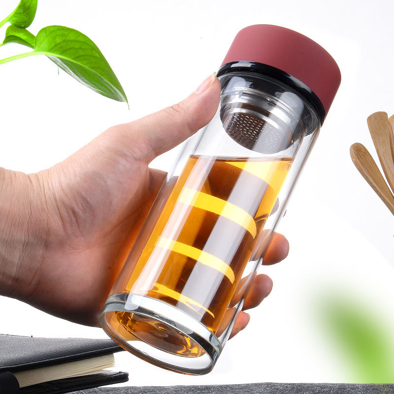 Mikenda Bamboo infuser квадратная стеклянная бутылка для воды с логотипом боросиликатная бутылка с фильтром