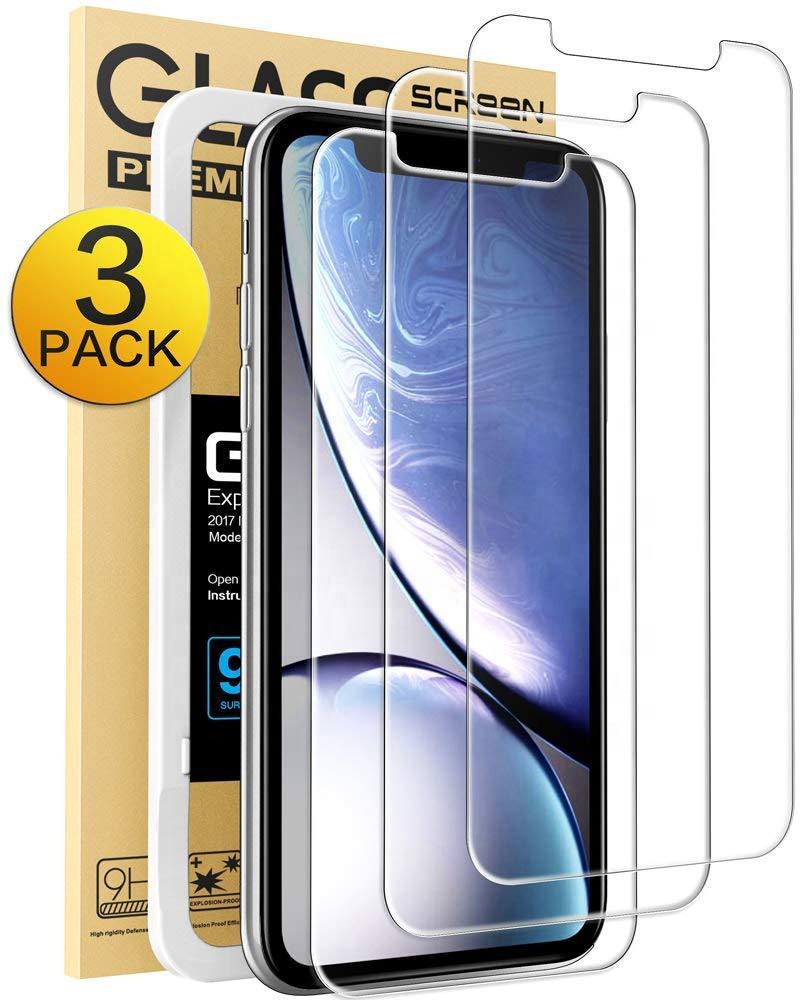 3 в 1 упаковка протектор экрана для iphone 12 pro 11 Pro X XS XR XS Max закаленное стекло с простой установочный инструмент OEM пакет
