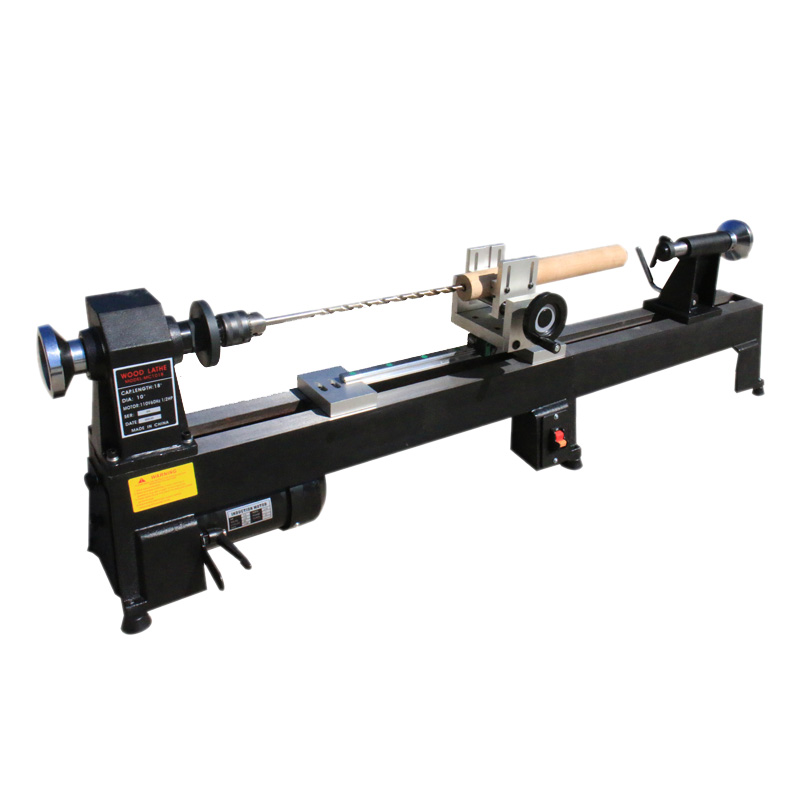 wood lathe drilling deep holes to make flute by using jig on the lathe wood lathe
