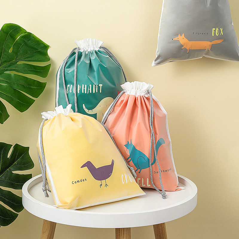 custom waterproof plastic bag drawstring matte eva plastic gift drawstring bag popular frosted plastic drawstring storage bag