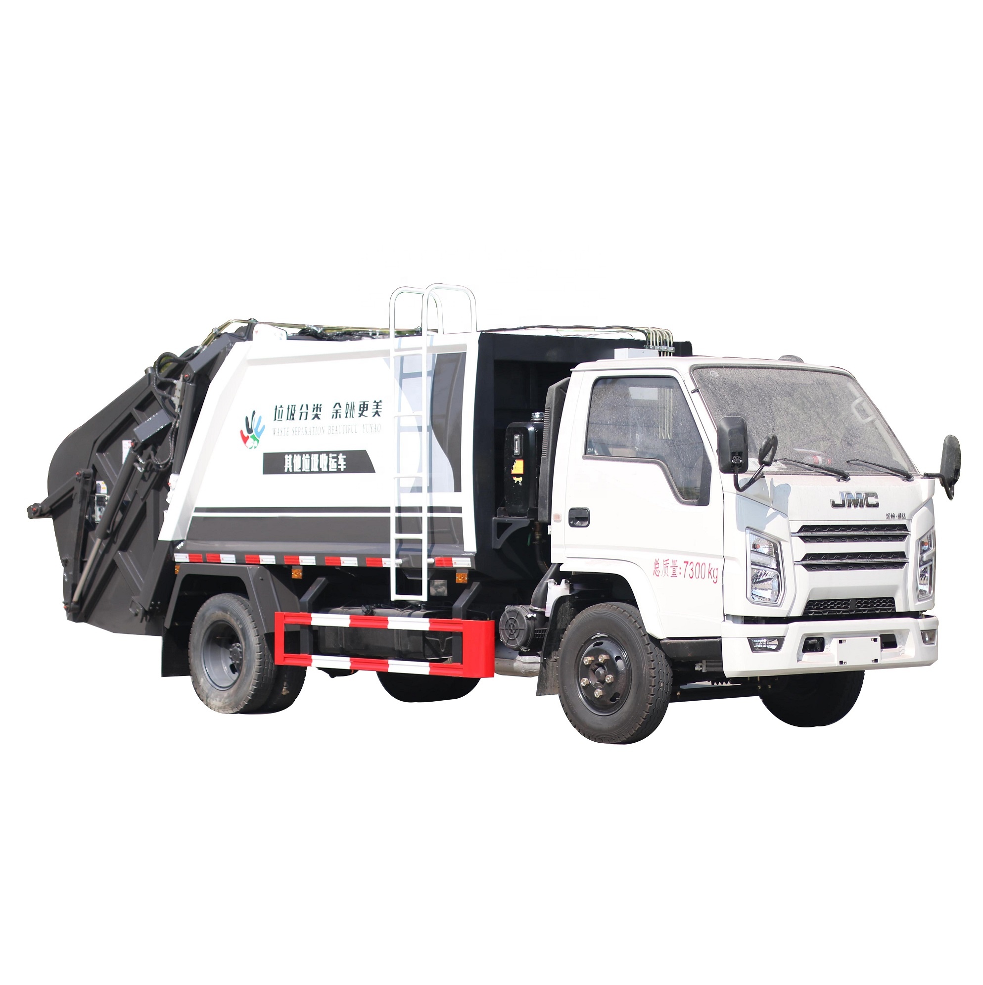 Chinese brand J-M-C mini size rear loader sanitation 6 tons garbage collector and compress t ruck for sale