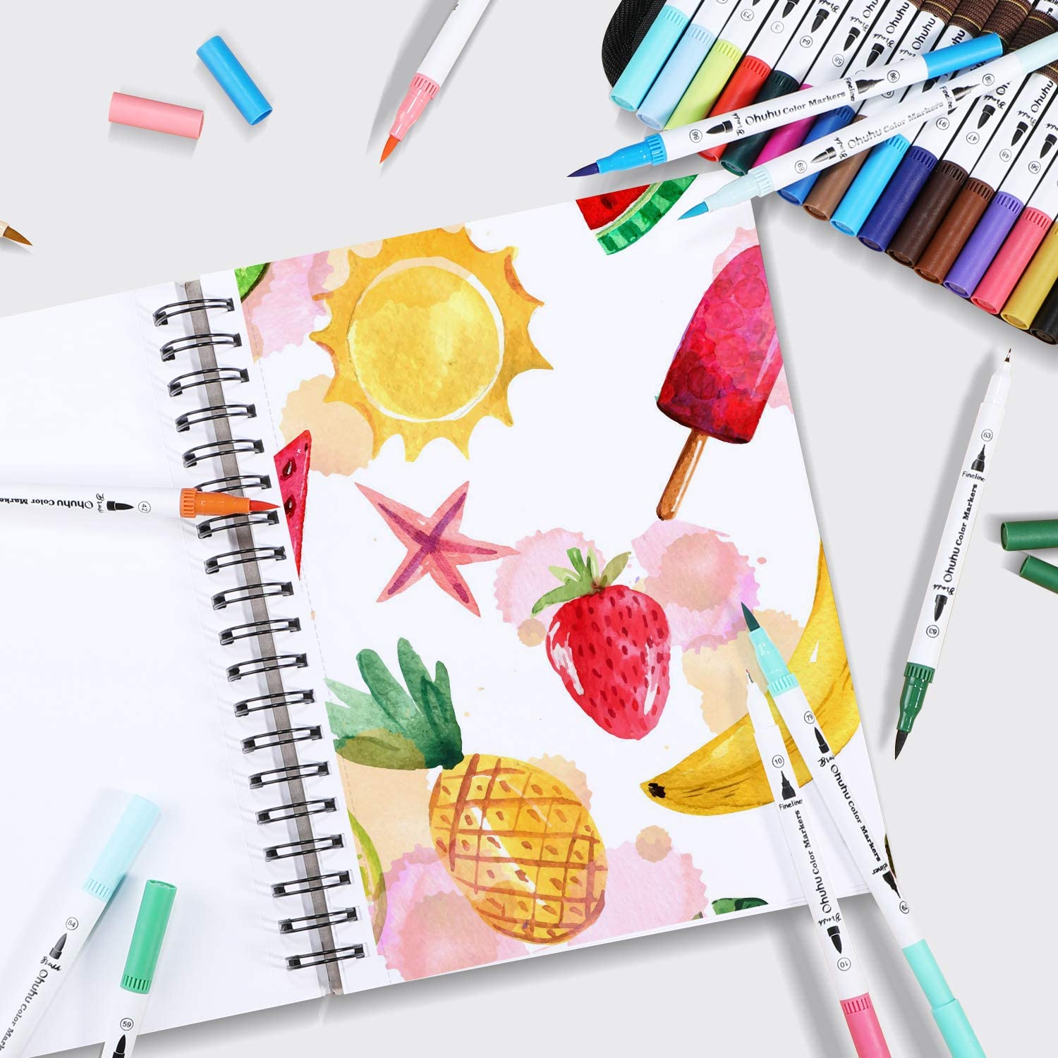 Ohuhu маркер колодки Art Sketchbook Большой размер бумаги 120LB/200GSM тяжелые гладкие бумаги для рисования