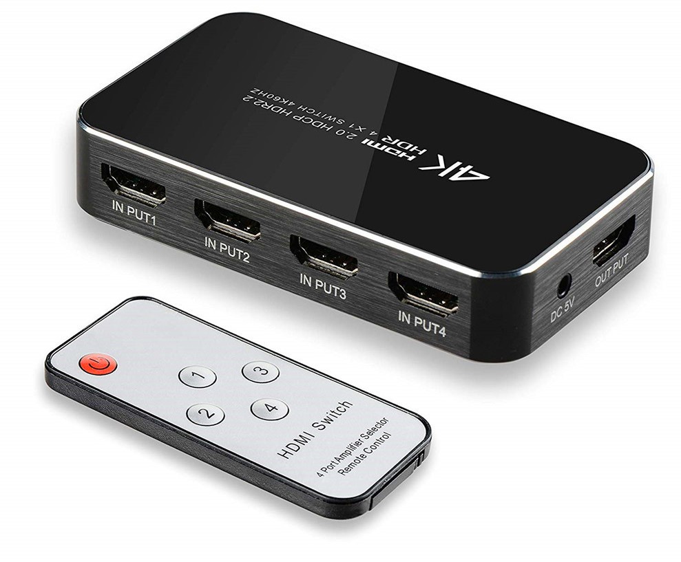 4 порта 18 Гбит/с HDR 4K HDMI 2,0 переключатель 4x1 хаб с ИК Мини пультом дистанционного управления для PS4 360