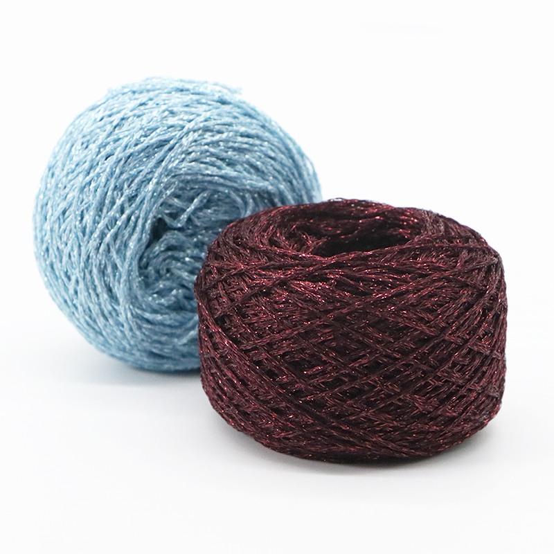 MH AK Metallic fancy yarn with different style for Threads Embroidery Knitting yarn metallic film 3*1 4*2