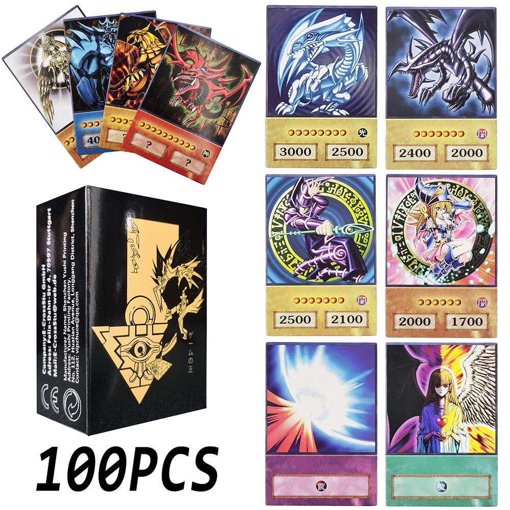 100 шт. карточки в стиле аниме Yu-Gi-Oh, синие глаза, темный Магик, экзодия, обелиск, слизер, Ra Yugioh DM, классический прокси, «сделай сам», карточка, подарок для детей