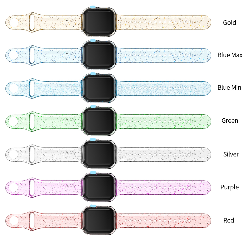 Glitter Watch Band Glass Case For apple watch 42mm 38mm Correa Silicone Strap for Apple Watch 6 5 Band 40mm 44mm Women Bracelet