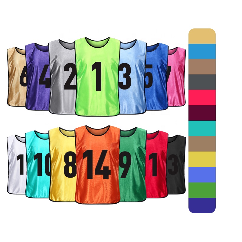 Hot Selling Colorful Soccer Jersey LOGO Custom Soccer Training Bibs Cheap Football Vest Team Vest Soccer Training Vest
