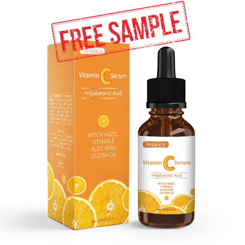 Free Sample MSDS certificated HA Essence Whitening Anti Aging Skin Care 30ml 20% Vitamin C Serum For Face