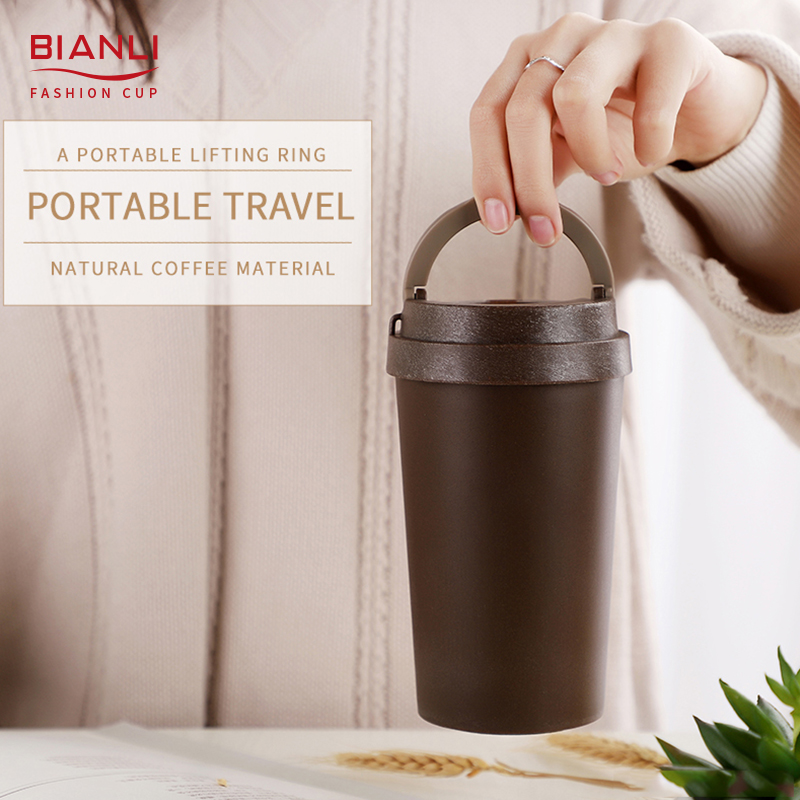 Hot Selling Products Biodegradable Designer Portable Plastic Insulated Black Reusable Double Walled Coffee Cup
