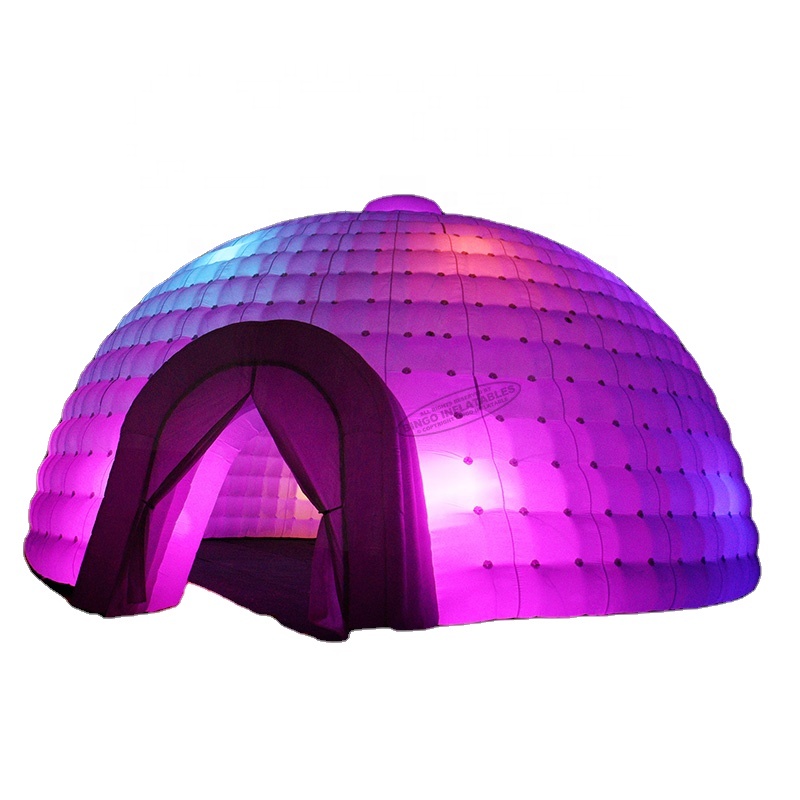 Надувная палатка Igloo, 6x6x3,5 метров, со светодиодной подсветкой для мероприятий, гигантская надувная купольная палатка