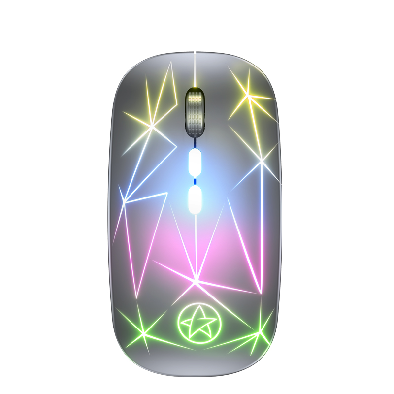 Цветная оптическая мышь с металлическим роликом, 2,4 ГГц, usb, перезаряжаемая беспроводная мышь