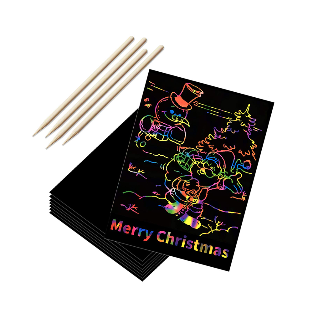Black Blank Art Set Rainbow Magic Kids Printable Scratch Off Sticker Paper