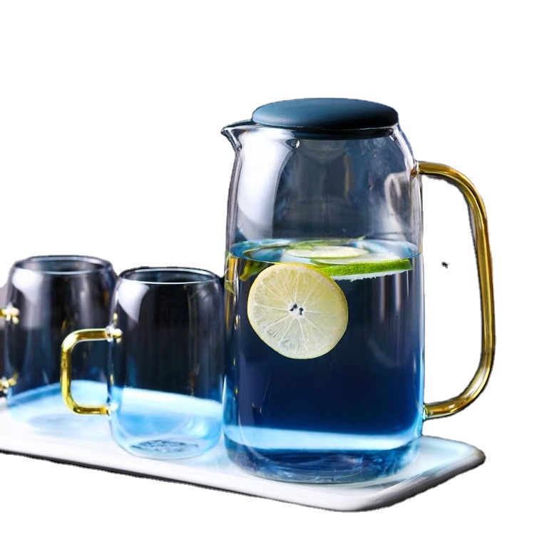 Eco Friendly water glasses Milk Coffee Beer Jug with Handle drinking glasses with matching jug