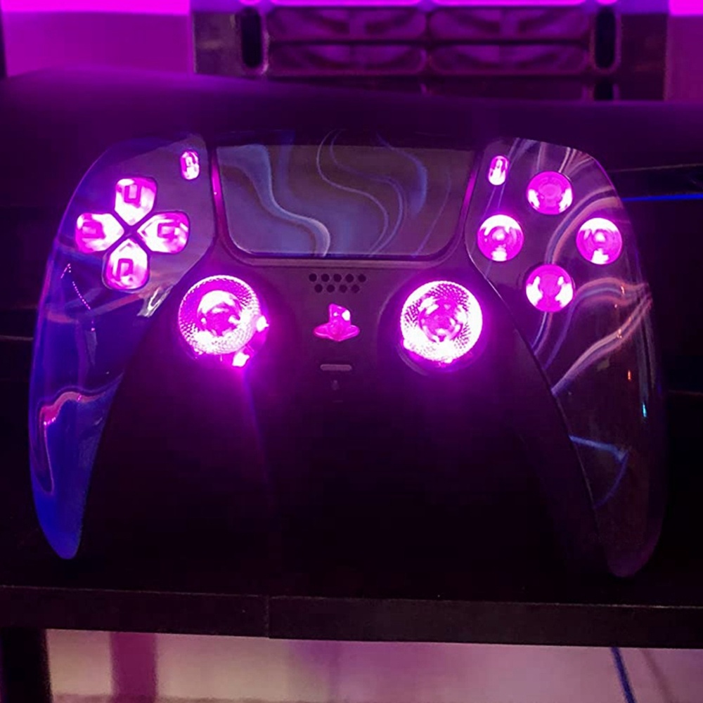 Контроллер CoolRabbie PS5, набор для контроллера для PlayStation 5, светодиодная осветительная доска, набор «сделай сам», сменные кнопки контроллера для PS5 Mod