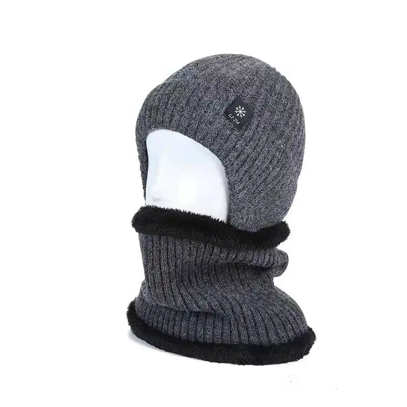 Wholesale high qualtity Custom logo face mask Knit Full Face Cover Ski Mask 1 hole balaclava hat fedora hat