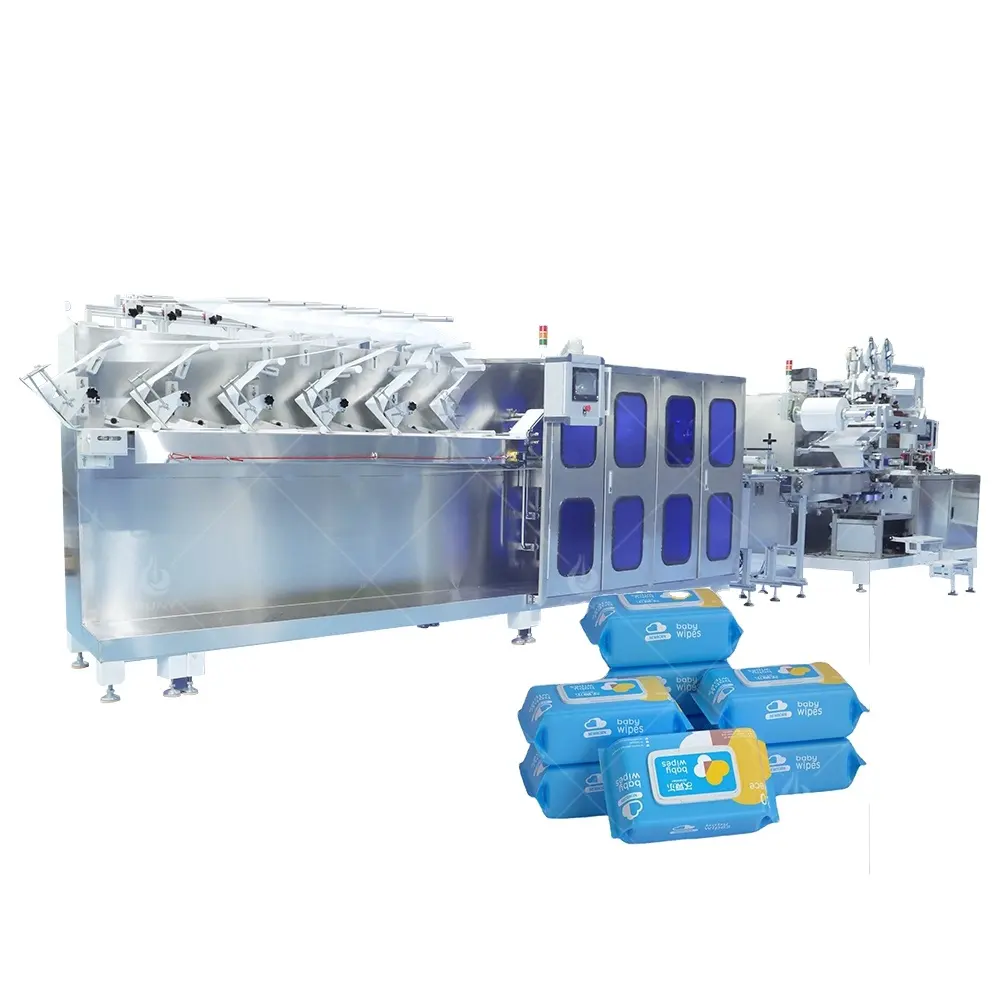 Cheaper Wet Wipes Napkin Tissue Making Machine Production Line with Low Price Baby Wipes Packing Machine