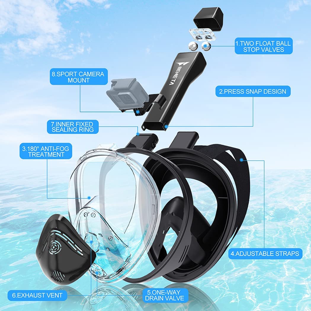 Professional Low Volume Scuba Silicone Breathing Tube Snorkeling Diving Mask Set for Underwater Spearfishing