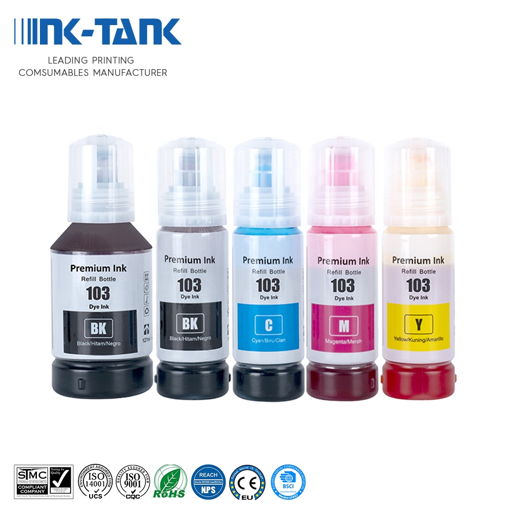 INK-TANK 103 Премиум Универсальный цветный оптом водная бутылка пополнения чернил для Epson EcoTank L3150 L1110 L5190 L3100 L3252 принтер