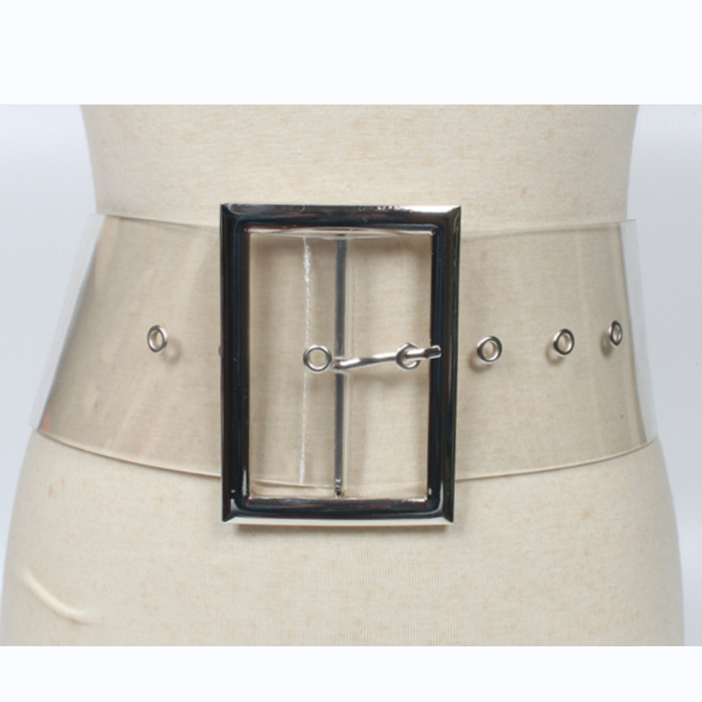 Transparent Adult Women Belt Wide High Quality Plastic Belt for Sale
