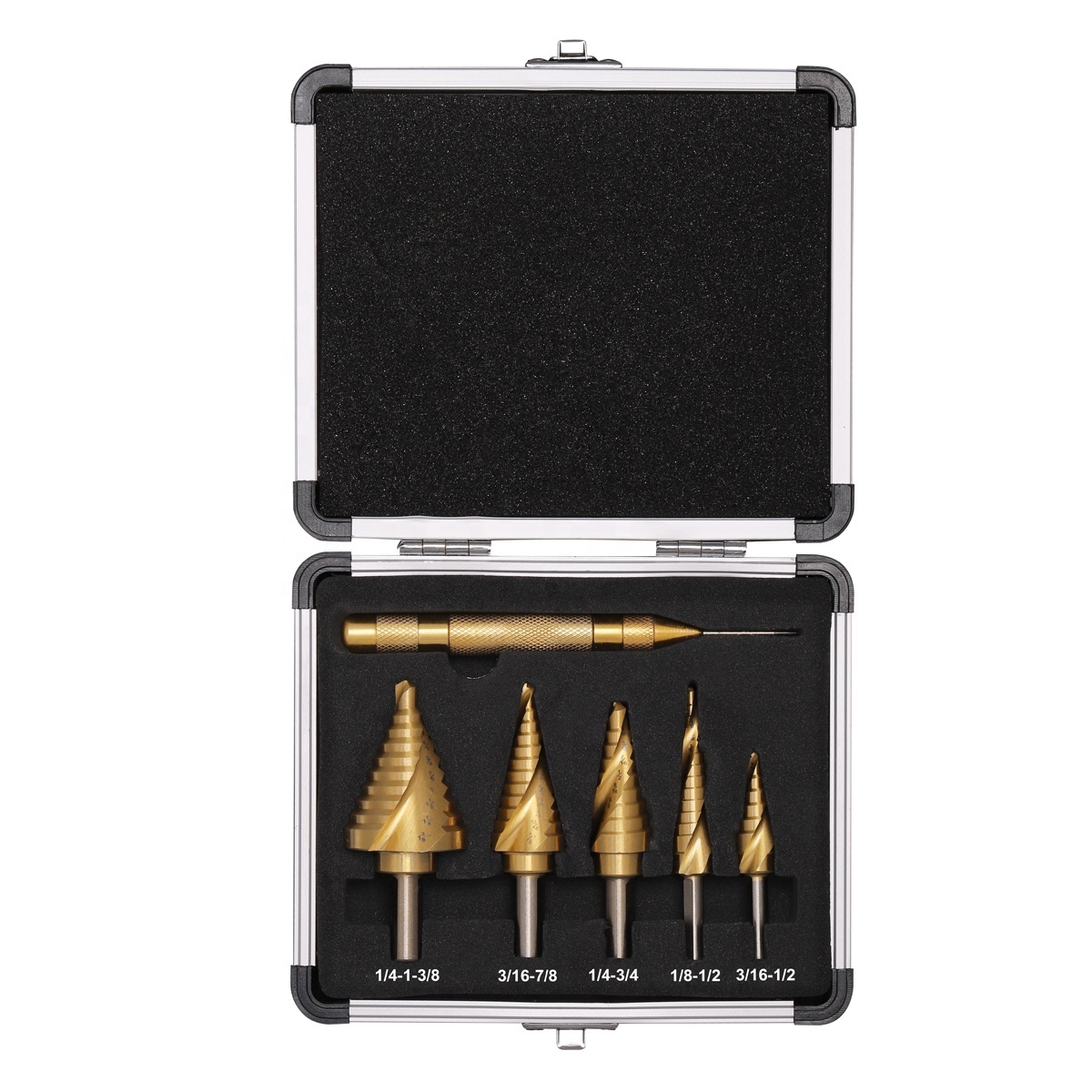 Conjunto De Brocas De Flauta Revestida De Titanio 6 Pecas Brocas Hss