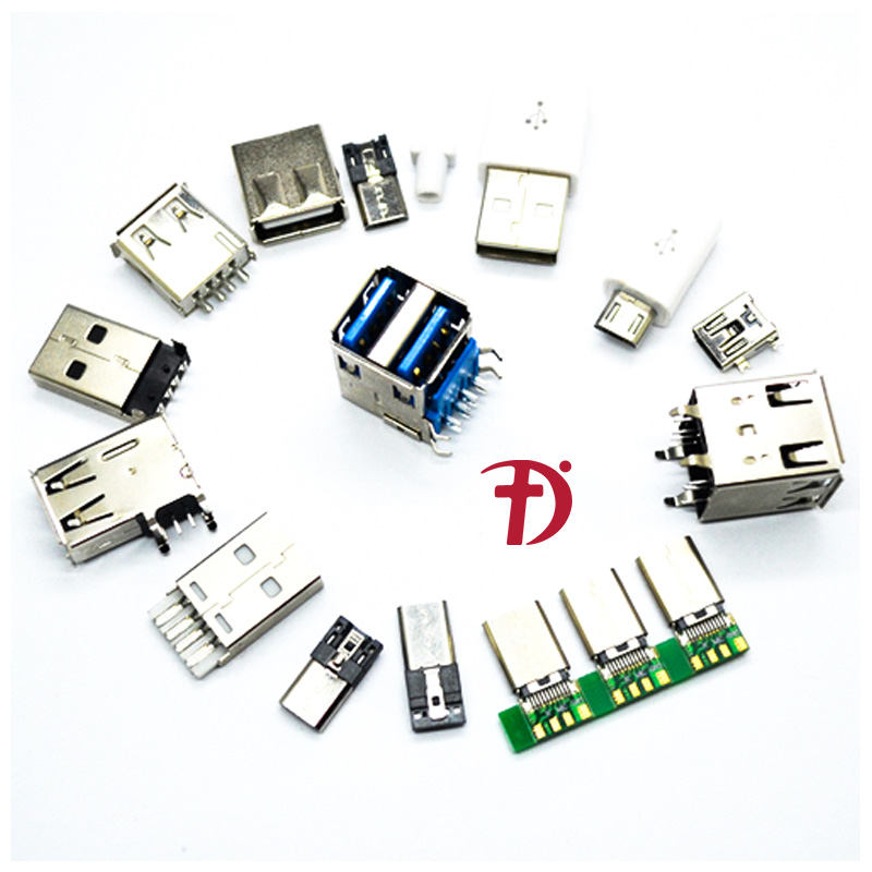 Оптовая продажа, высококачественный Micro Mini USB 3,0 2,0 A B Type-C штекер, гнездовой порт, 5-контактный разъем для зарядки телефона