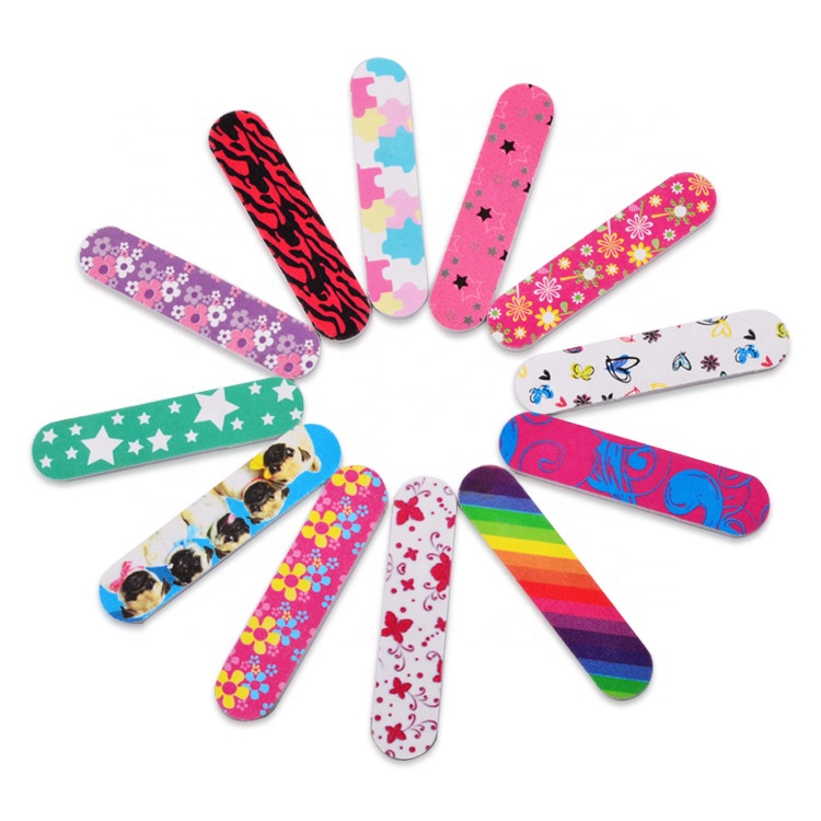 Mixed Colors Small Size Nail File Sanding Buffer Polishing Remover Manicure Pedicure Cleaning Accessory Tools 2*8.8cm