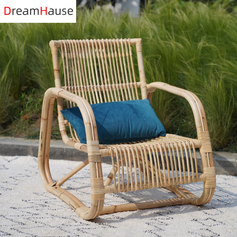 Dreamhause из натурального ротанга, алюминиевый каркас стула тканые один балкон кресло для отдыха Nordic гостиная спинкой кресло-диван