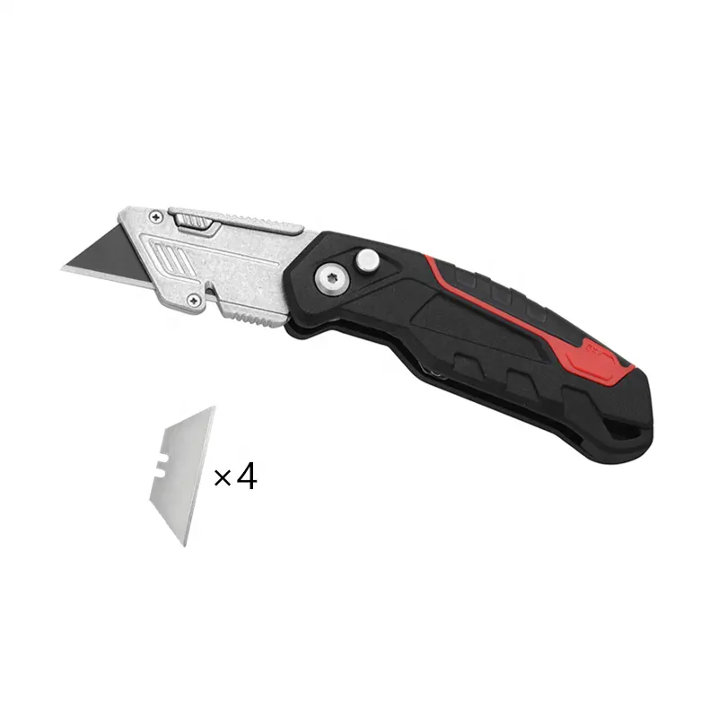 Aluminum Alloy Retractable Utility Safe Heavy Duty Utility Knife Cutter Set With 3PCS Replacement T Style Blade