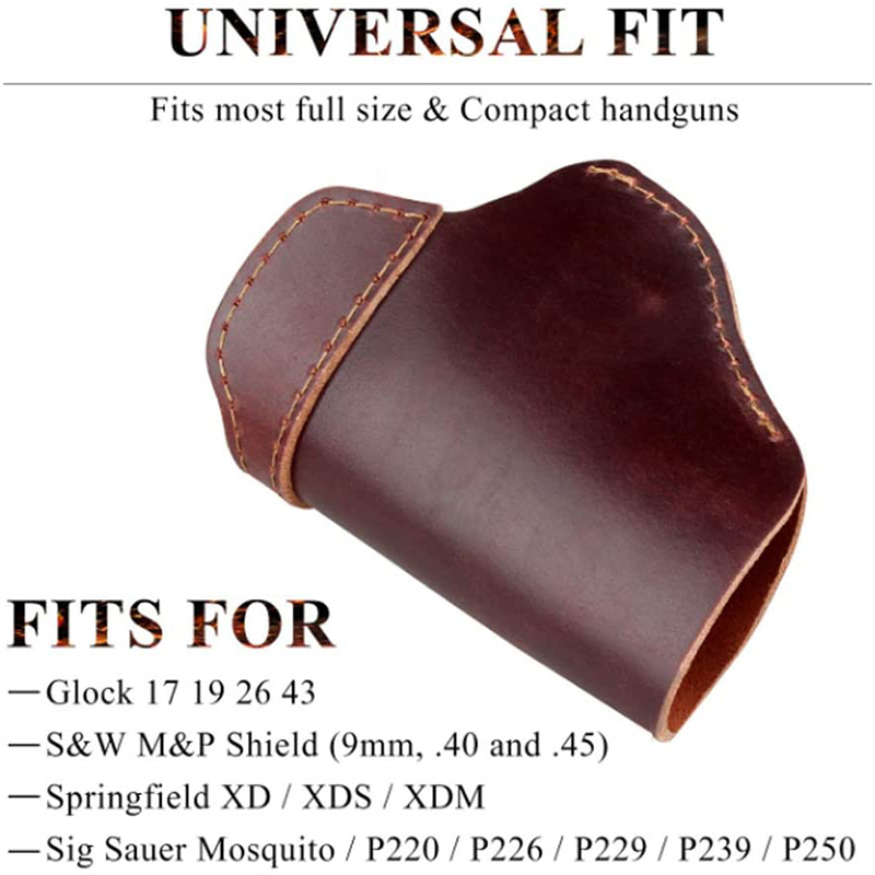 FLYFIT Universal Leather Holster For Concealed Carry Pistol Tactical Gun Holster