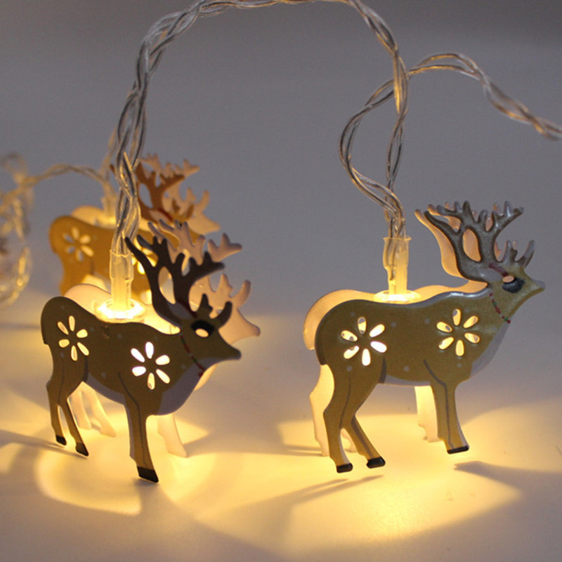 Spot Outdoor Led Battery Box String Lights Bells and Elk Christmas Decoration Lantern Strings Christmas LED String Lights