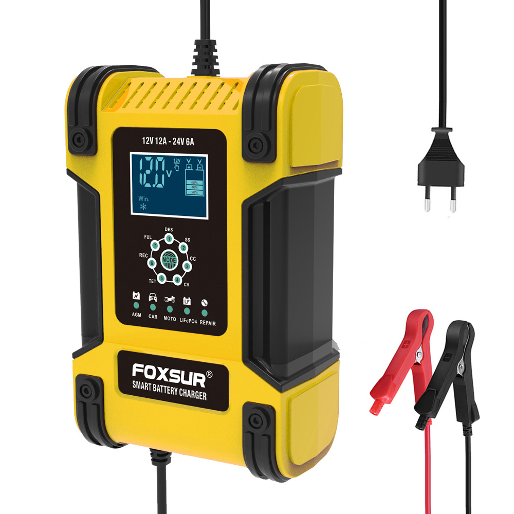 12V 24V 12A 7-segment smart charger Lead-acid battery charger Marquee indicating charger