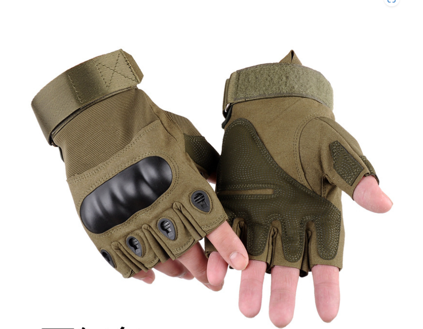 WANZHUO Half Finger Men Protective Hard Knuckle Non-slip Cheap Outdoor Tactical Gloves for Hunting Shooting Training