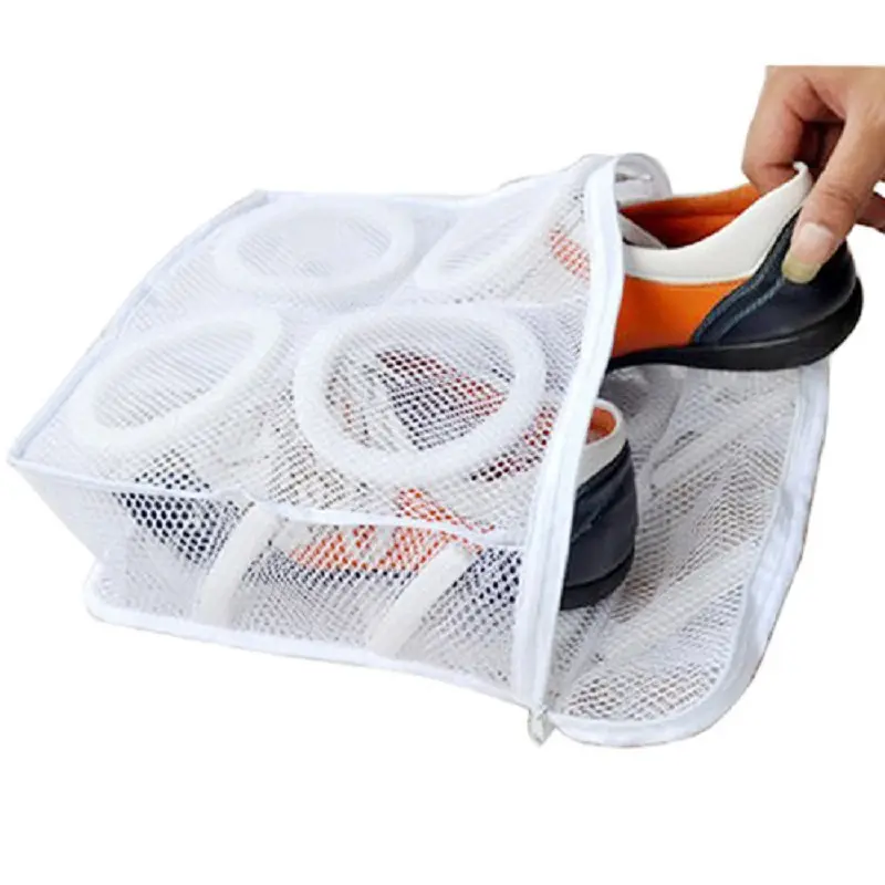 Factory wholesale wash and dry sneaker mesh laundry bag washable nylon shoe wash bag