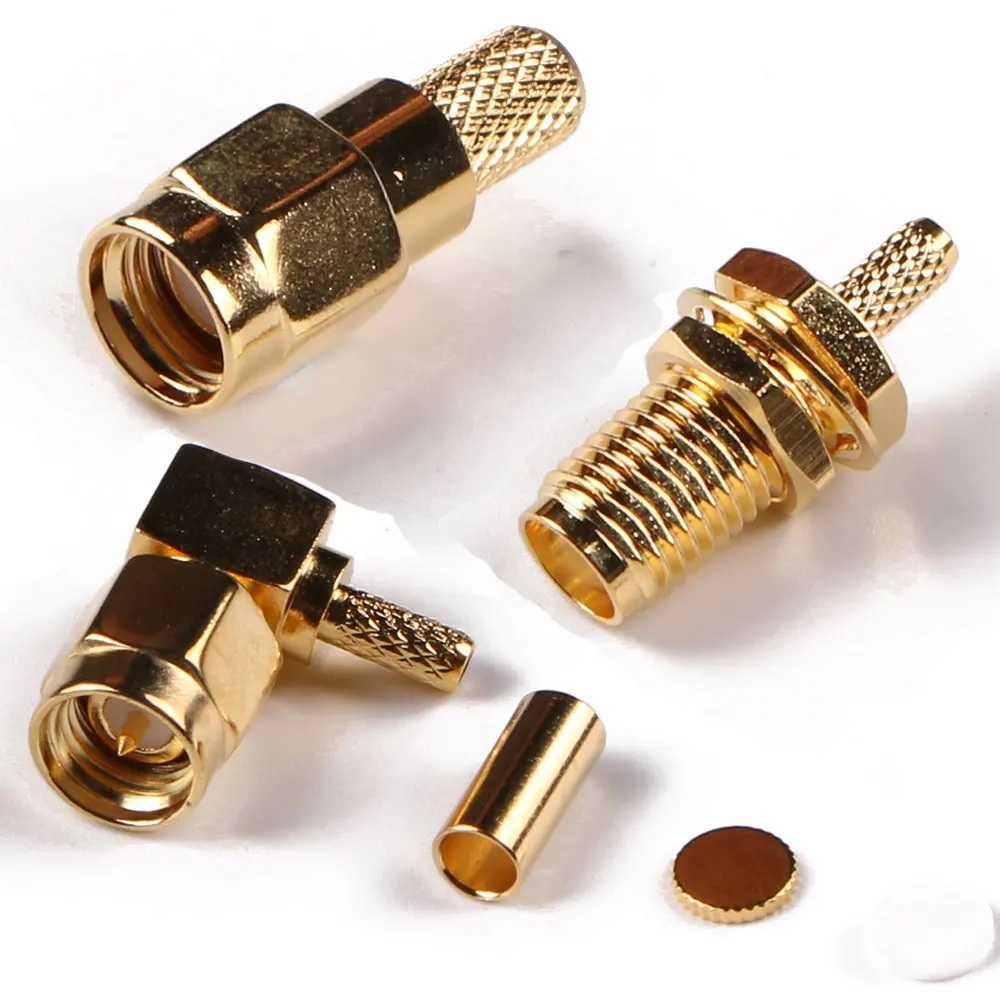 Waterproof RF SMA Connector RP SMA Male Female Connector for Stright Right Angle 90 Crimp Clamp