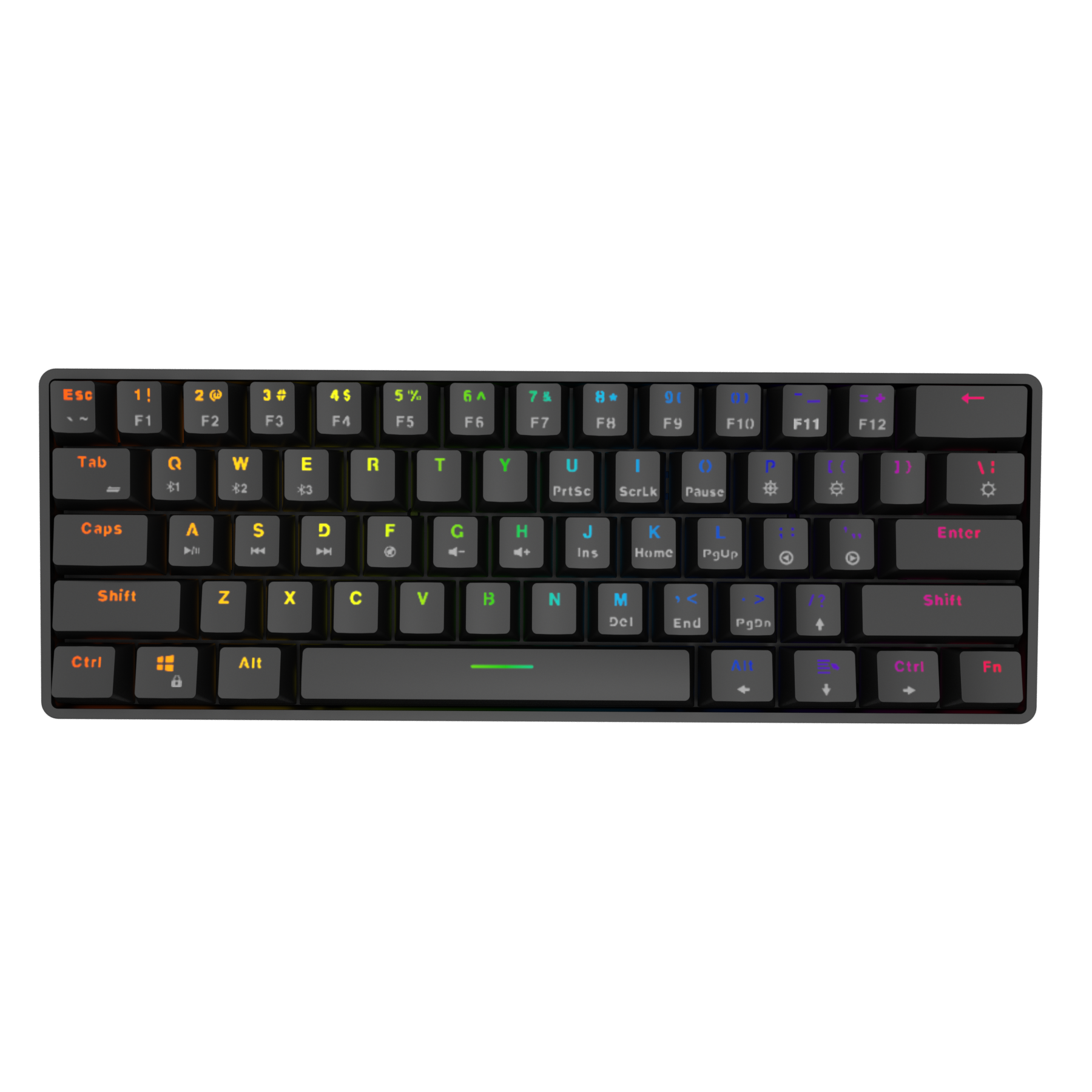 Rechargeable Hot swap Dual mode wireless RGB Keyboard Mini 61Keys Gaming Mechanical Keyboard