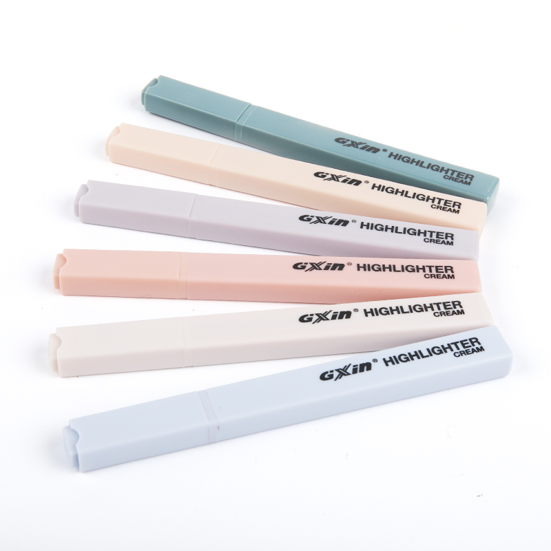 Gxin G-343cream High Quality Low Saturation Cute highlighter Set Water-based Non-toxic highlighter For Office