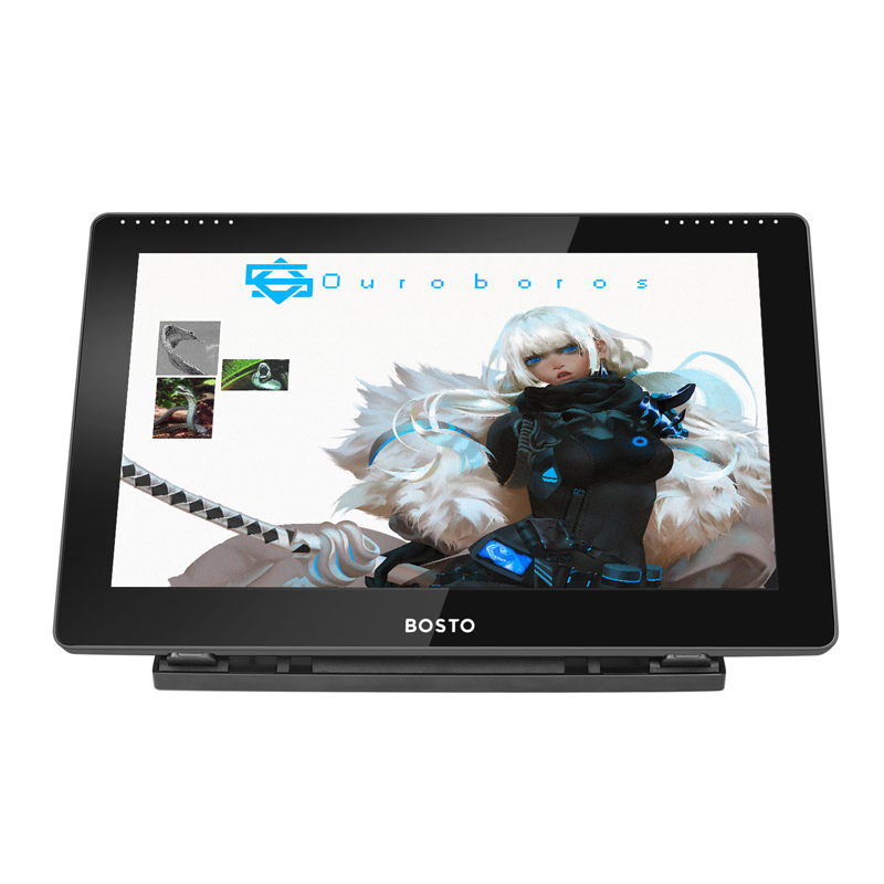 Графический планшет BOSTO 16HD, цифровой IPS HD планшет для рисования с перезаряжаемым стилусом и 8 Экспресс-клавишами, 8192 уровней
