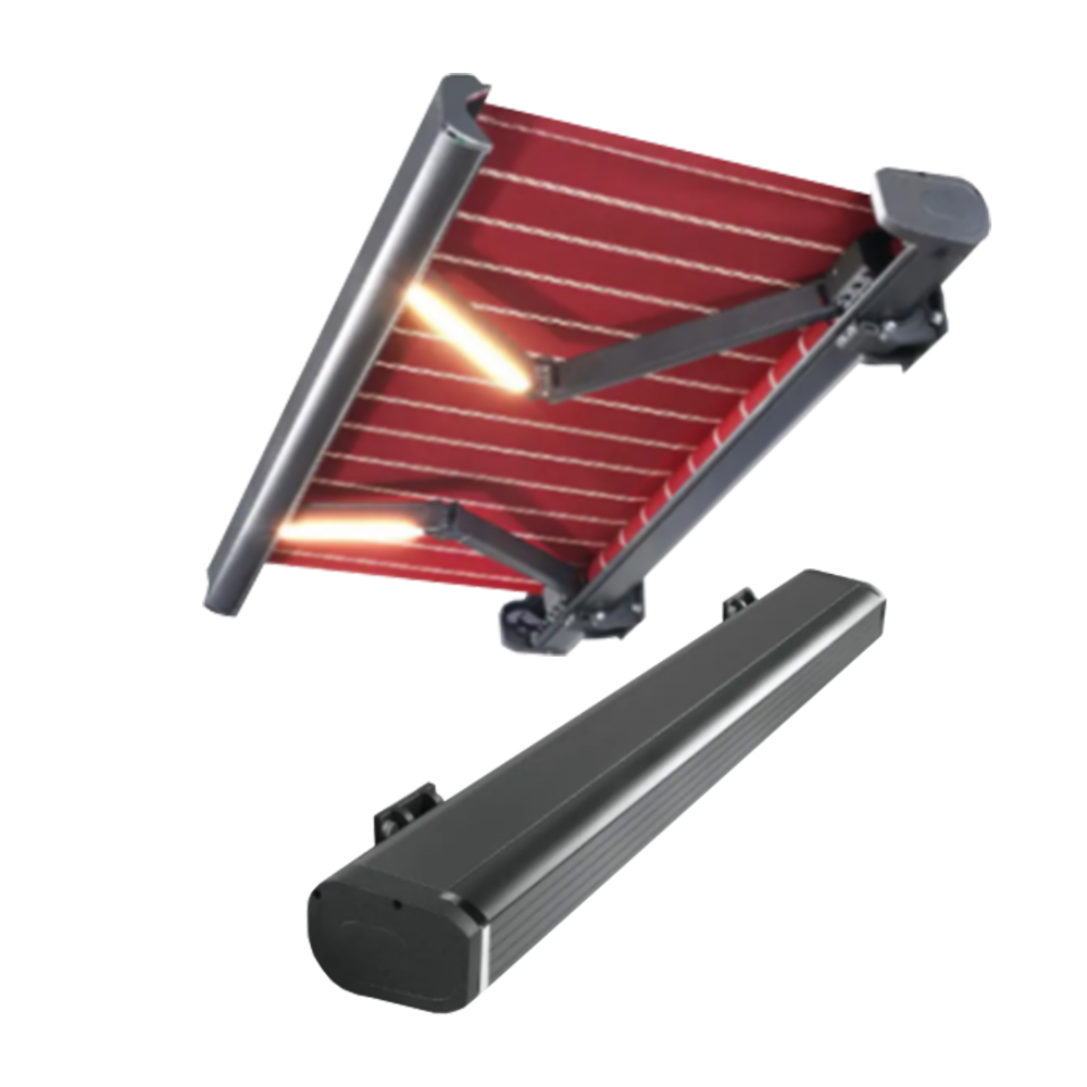 Outdoor Motorized Awning Full Cassette, Wall Mount Motor, Retractable Folding Arm, Motorized Box Awning, 6 м
