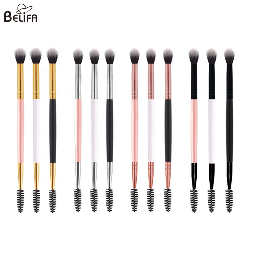 custom private label rose gold double end mascara wash wand spoolie eyelash lash extension shampoo foam cleansing clean brush