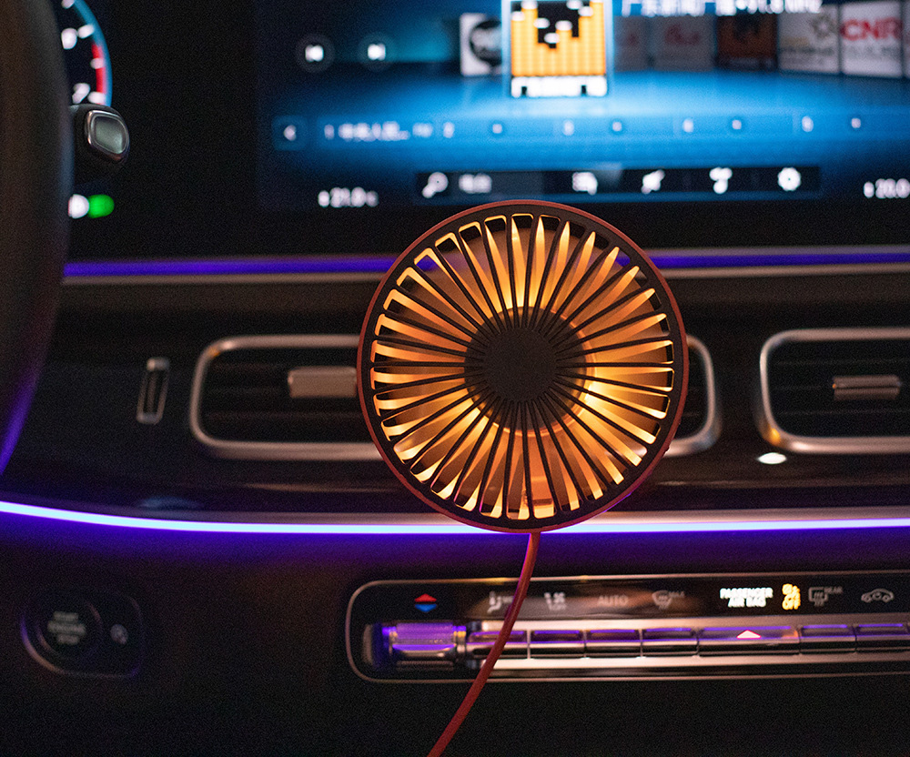 Portable Car Fan 5V USB Cooling Fan For Car With LED Light Air Vent Mini Car Air Condition Fan