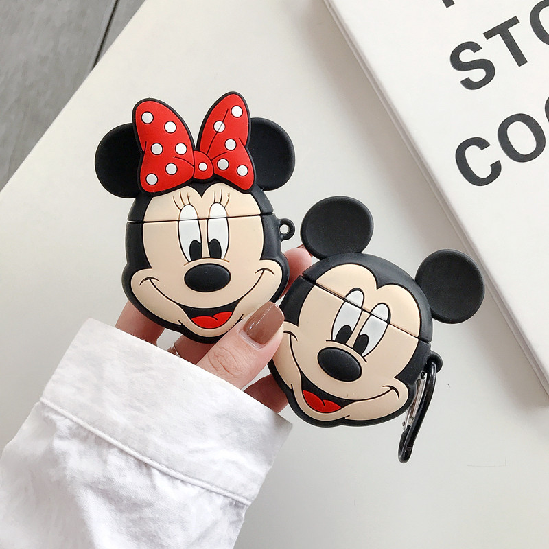 Чехлы для Airpods 3D Милые Мультяшные наушники Микки Минни Маус для Air pod 1 2 зарядная коробка защитные силиконовые чехлы на заказ