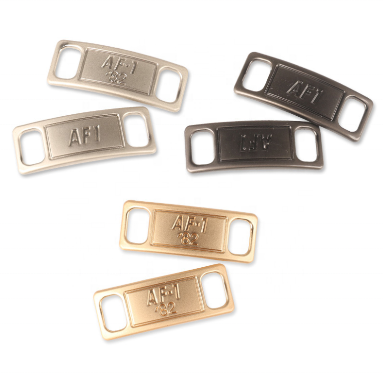AF1 82 Engraved Shoelace Metal Tag Gold/Silver/Gunmetal Black