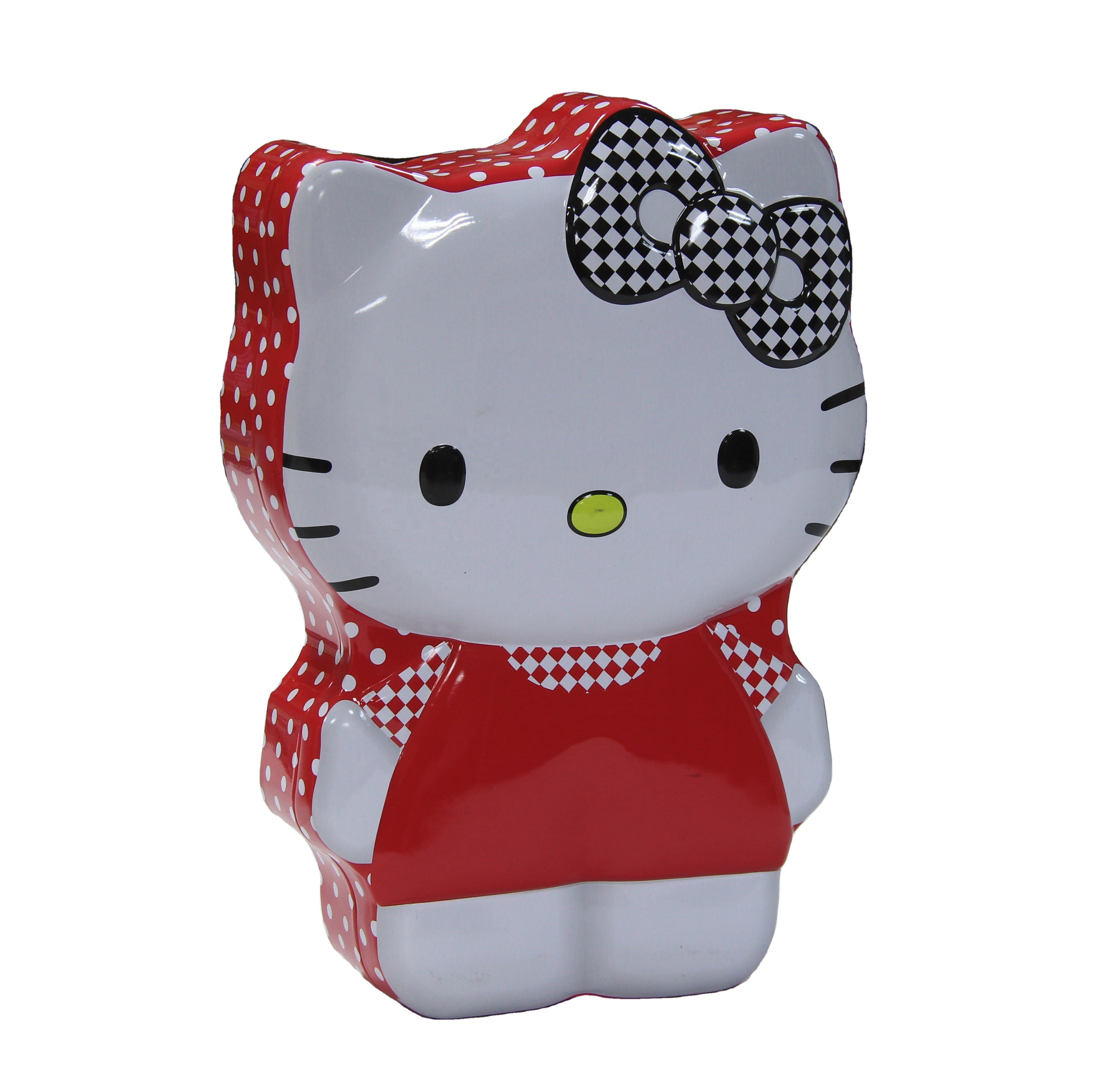 Оптовая продажа, металлическая подарочная коробка Hello Kitty с логотипом на заказ, для печенья, конфет, сладкого шоколада, жестяная упаковка