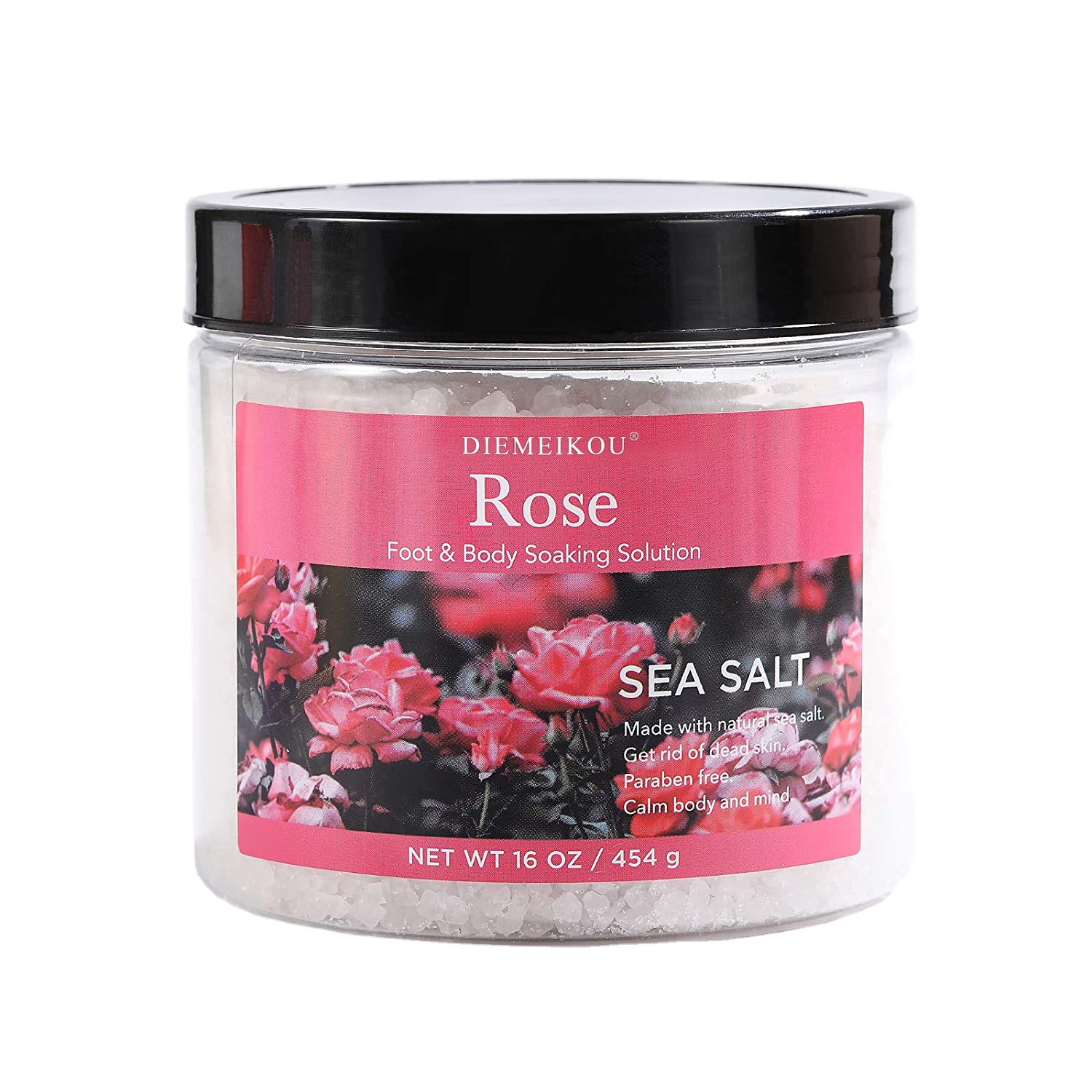 Spa Relaxing Lavender Body Bath Salts Gift Set with Wooden Scoop Bath Salts With Flowers