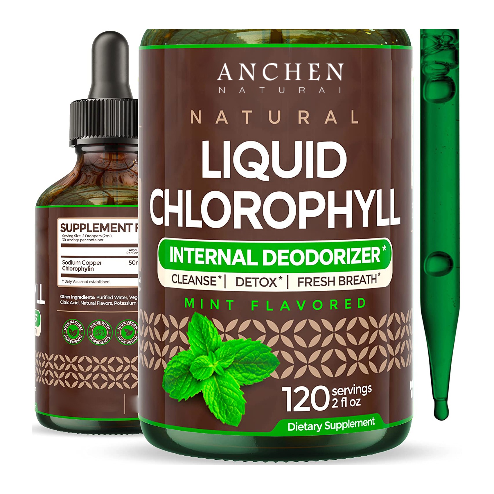 Factory Price Chlorophyll Liquid Drop Detox Liquid Green Chlorophyll Juice Immune Support Internal Deodorant Non GMO