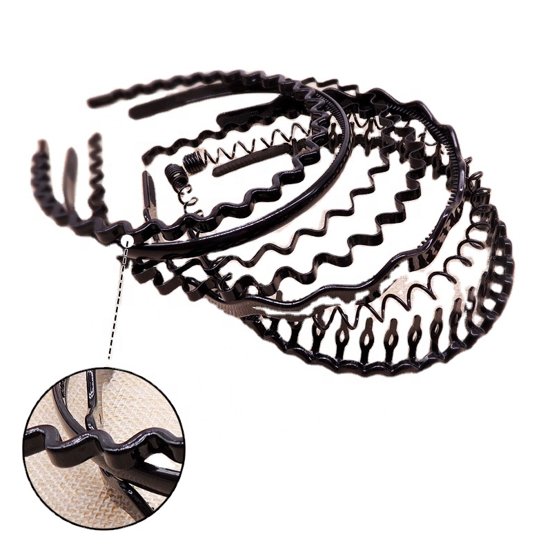 Zig Zag Black Plastic Sharks Tooth Hair Comb Headband Hair Hoop Accessory for Women's Lady Girls