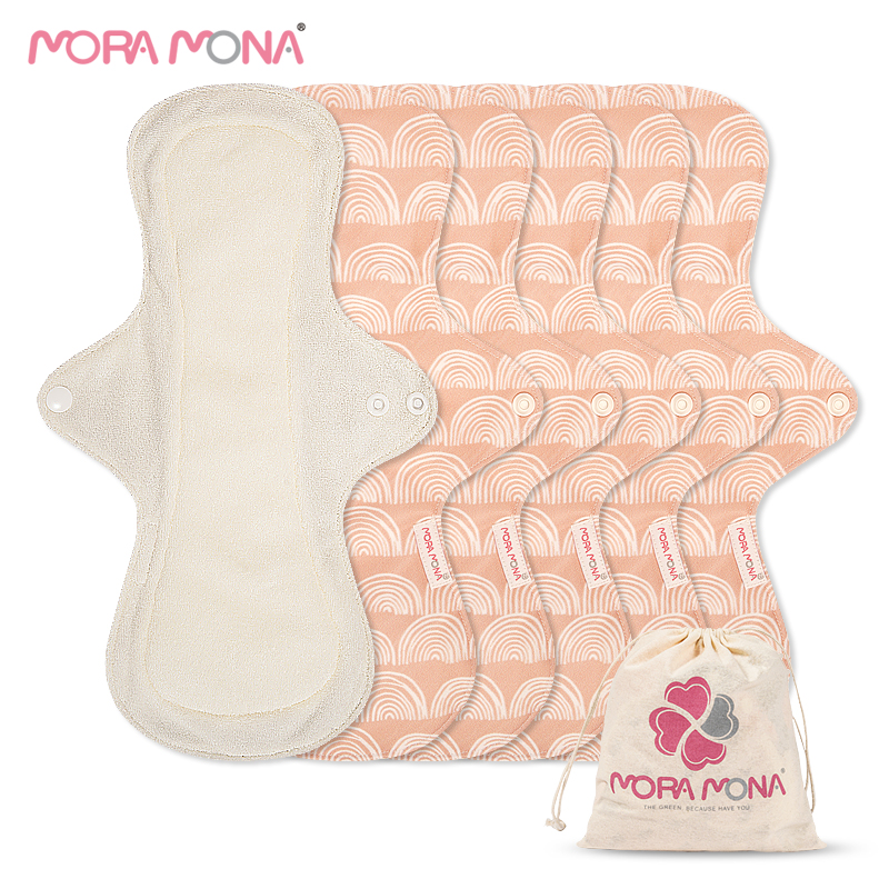 Гигиенические прокладки Moramona OEM из беззаботной ткани для женщин, мягкие многоразовые женские гигиенические прокладки, прокладки для менструации на ночь