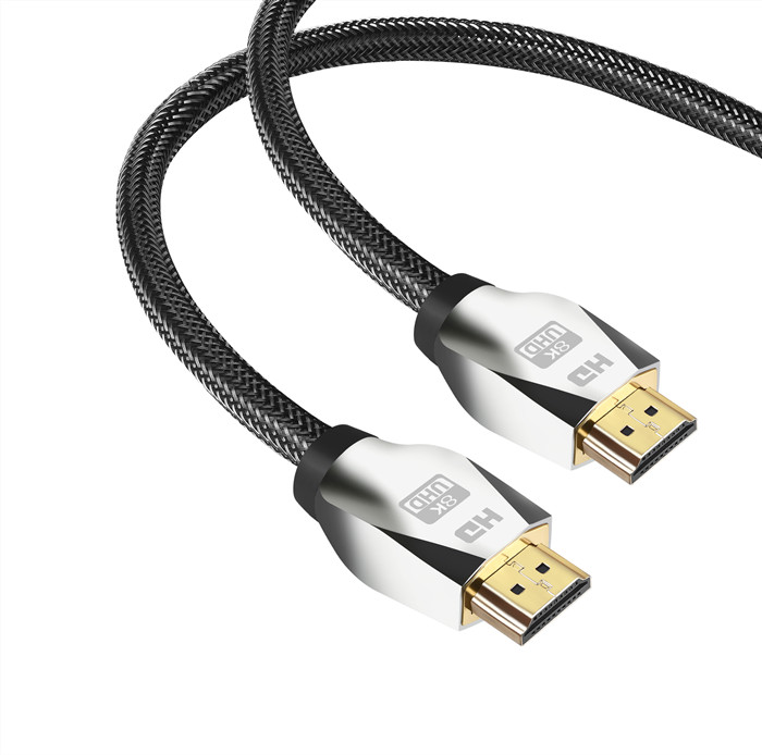 Версия 2,1 Мужской позолоченный Чистый медный настоящий 8K PS4 TV 2 м HDMI кабель с сертификатом