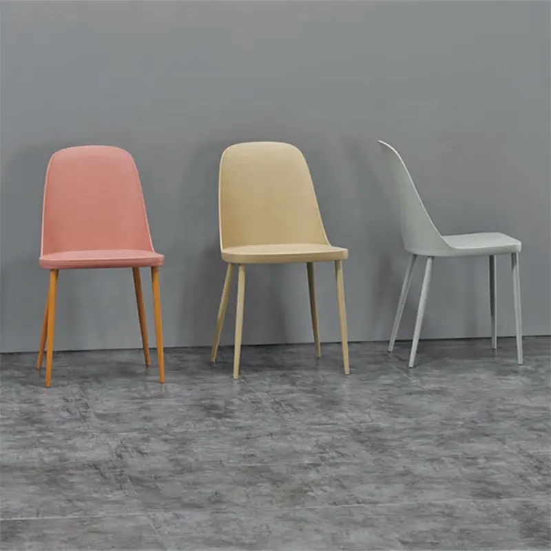 Furniture Dining Chair Wholesale Dining Room Plastic High Back Pp With Metal Legs Home Furniture Modern