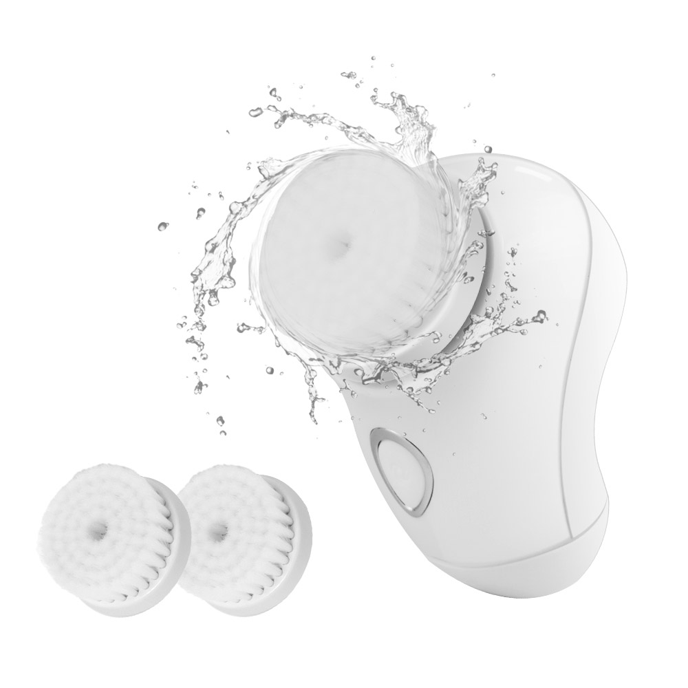 wholesale waterproof 2 removable heads face scrub spin cleaning massage beauty equipment electronic facial cleansing brush